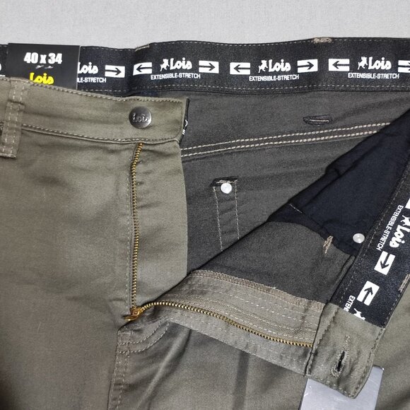Lois Brad jeans men's size 40X29 olive green colour slim leg stretch NWT - Picture 9 of 13